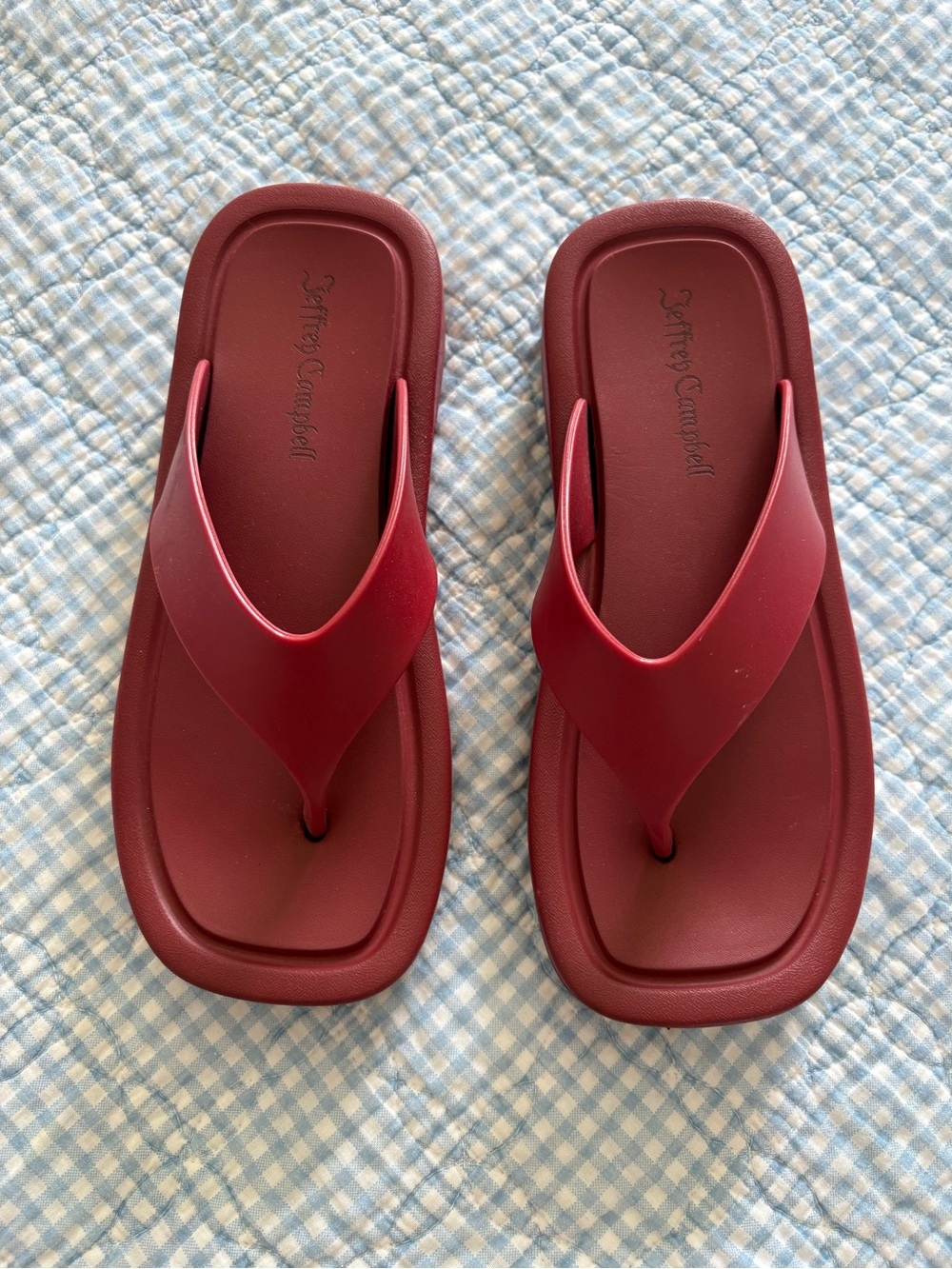 Jeffrey Campbell Burgundy Red platform Flip Flop Sandals